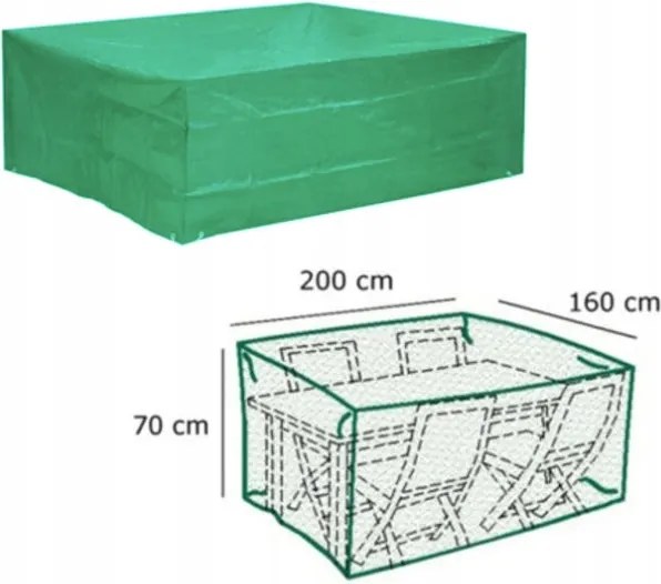 Ponyvavédő Huzat Kerti Bútorokhoz Szék Asztal 200x160x70 Pe