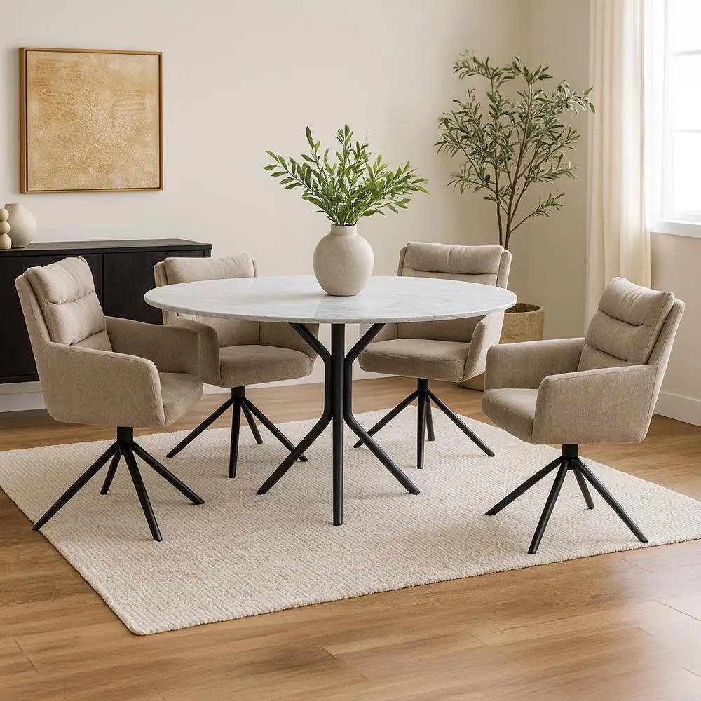 AVENBERG TESSA Forgó étkezőszék szett - 2 db, bézs