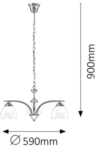 Rabalux 7203 - Csillár láncon TRISTAN 3xE14/40W/230V