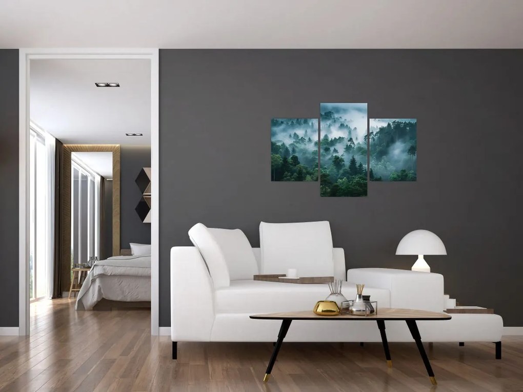 Kép - Erdő ködben (90x60 cm)