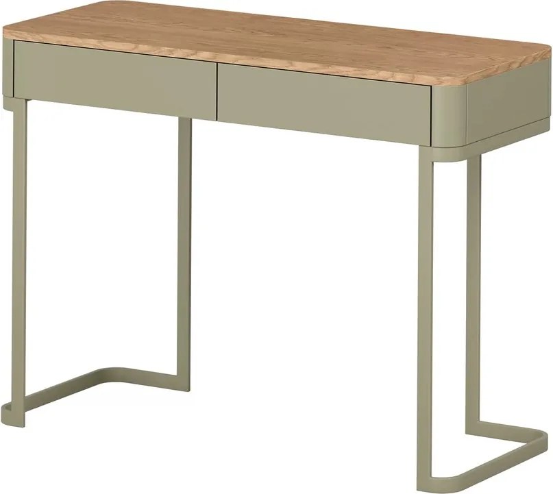 Elivo fiókos fémvázas konzolasztal 110 cm - eukaliptusz / baltic dune tölgy