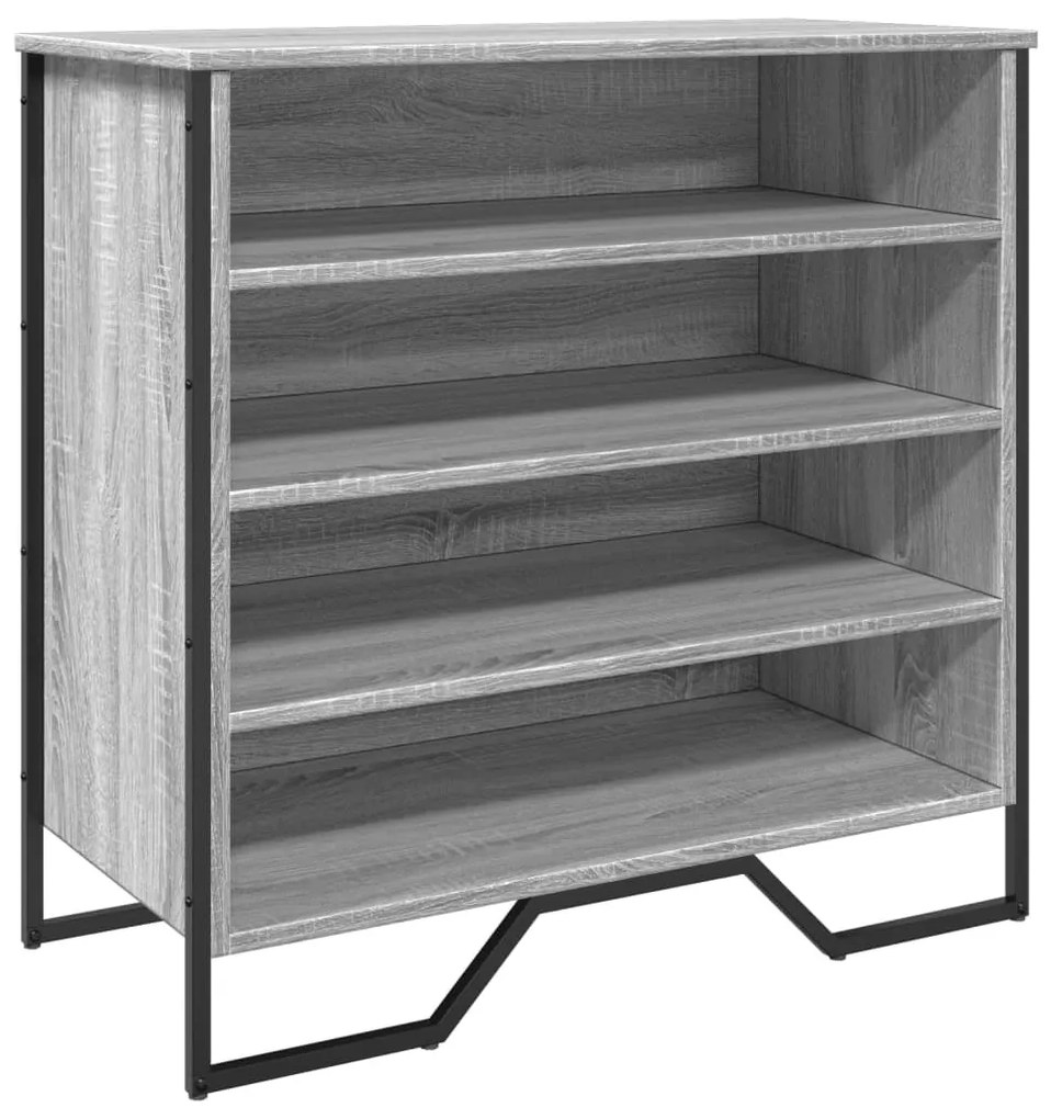 szürke sonoma színű szerelt fa cipőszekrény 80 x 38 x 78 cm