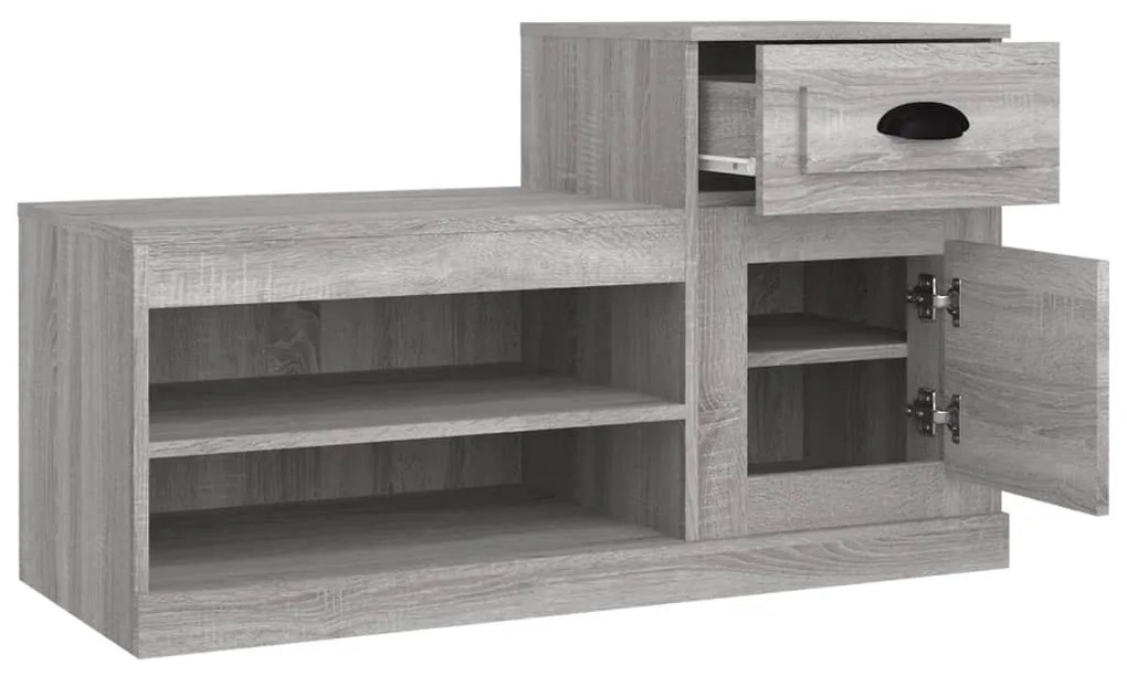 szürke sonoma színű szerelt fa cipősszekrény 100x42x60 cm