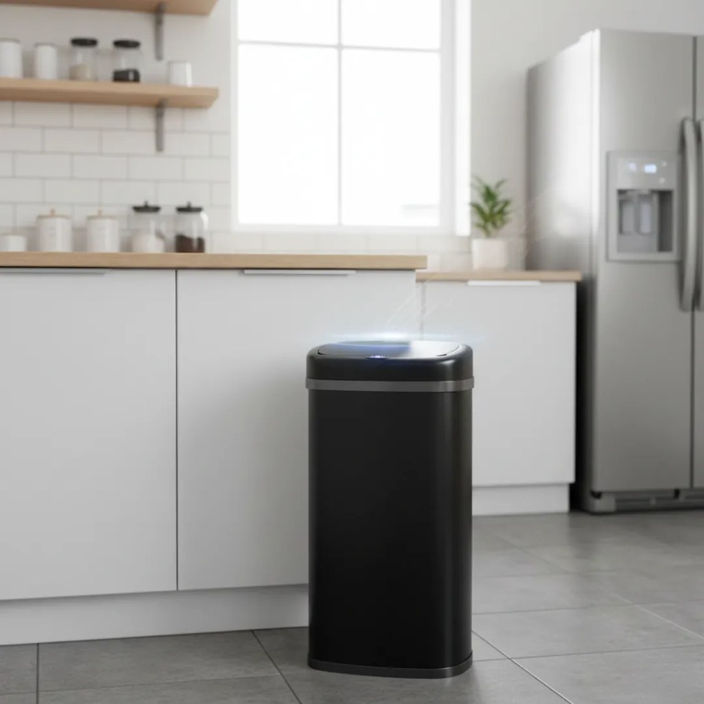 DEUS szenzoros hulladékgyűjtő, 58 literes, fekete Jurhan