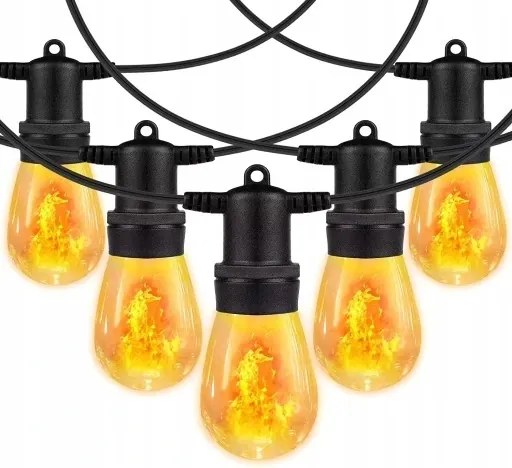 Karácsonyi Fényfüzér Kültéri Lámpák 15m 15xLED Lánc Tűz