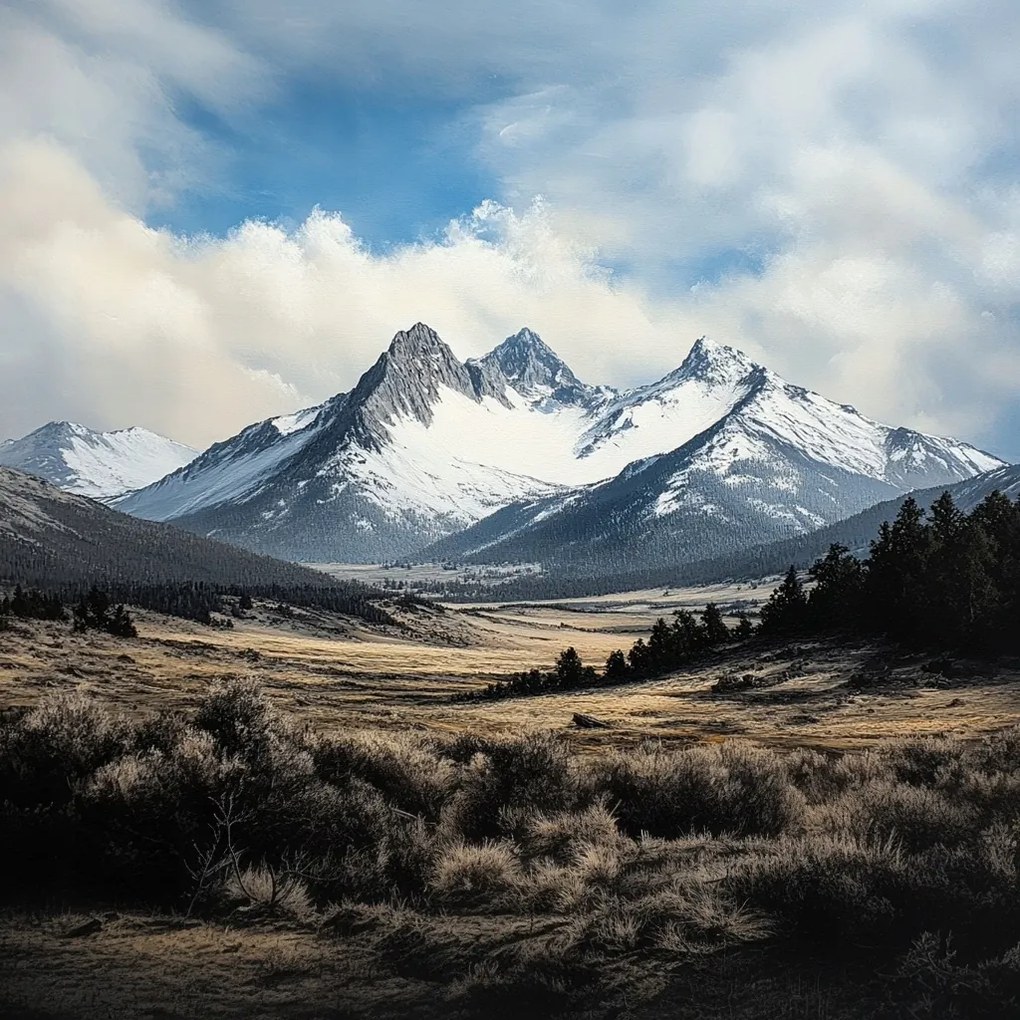 Vászonkép Canvas Tájkép Hegyek Csúcsok Hó Természet 40x40