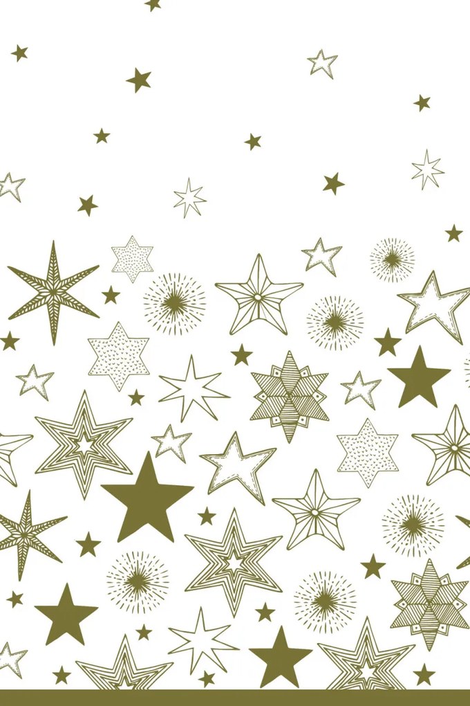 Karácsony Gold Stars papír asztalterítő 120x180 cm