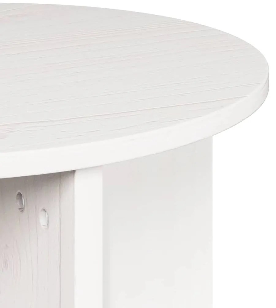 Dohányzóasztal 2 pcs Fehér 41.5 x 41.5 x 41 cm Tömör fenyőfa