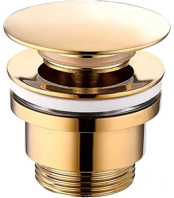 Mexen zárható univerzális mosdó lefolyó kör, ClickClack, arany, 79930-50