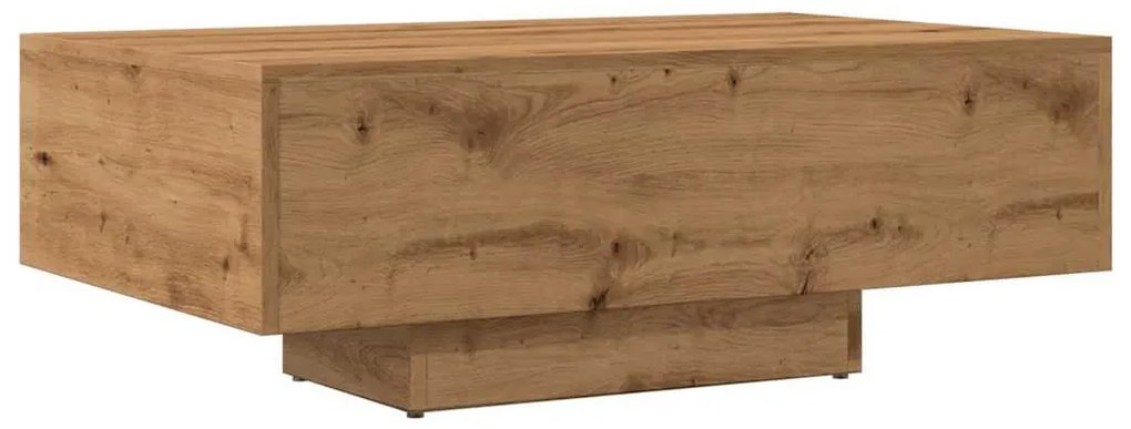 kézműves tölgy színű szerelt fa dohányzóasztal 85 x 55 x 31 cm