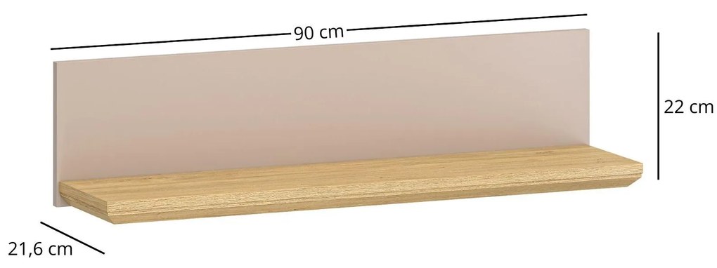 Fali polc Indices 2 (taupe + kő tölgy) . 1116876