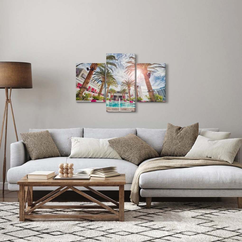 Kép - pálmafák úszómedencével (90x60 cm)