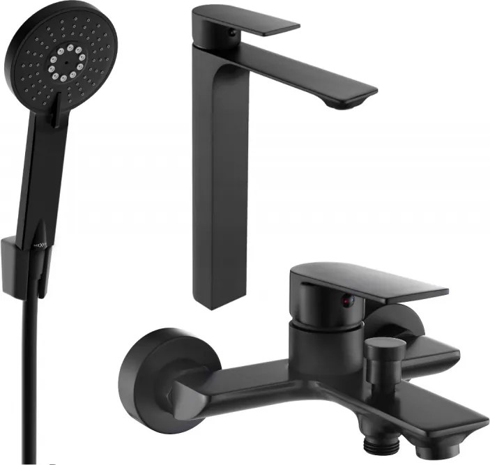 Mexen Alexa R40 kádcsaptelep készlet, fekete - 71213R40-70
