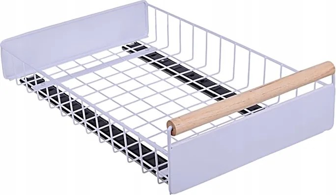 Kosár Kihúzható fiókos szekrény konyhai rendszerező fehér 38x24x9cm