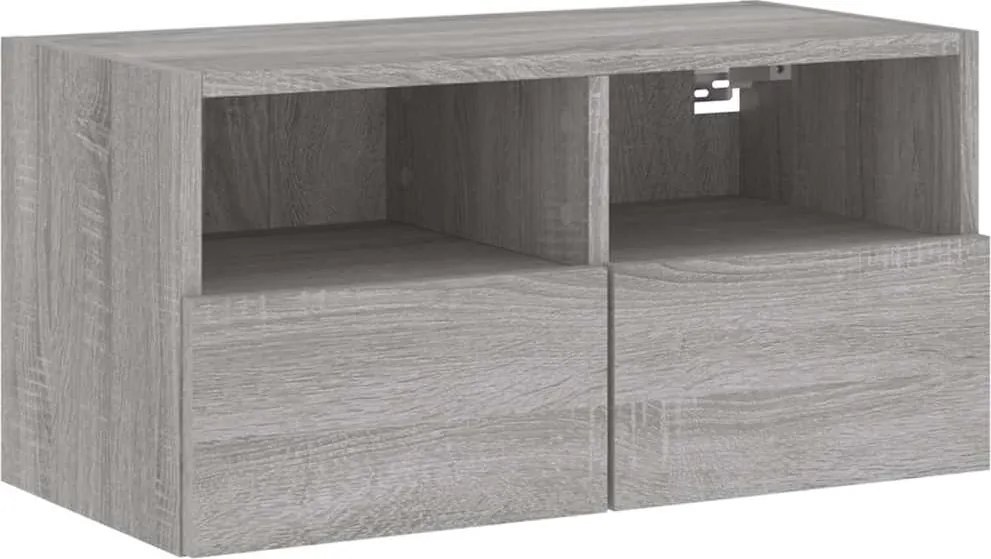 vidaXL szürke sonoma színű szerelt fa fali TV-szekrény 60 x 30 x 30 cm