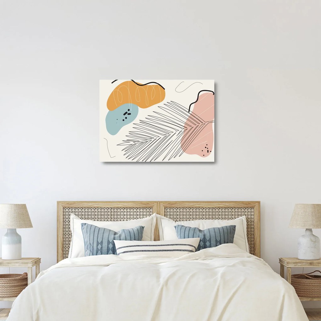 Kép - Levél illusztráció (üvegen) (70x50 cm)