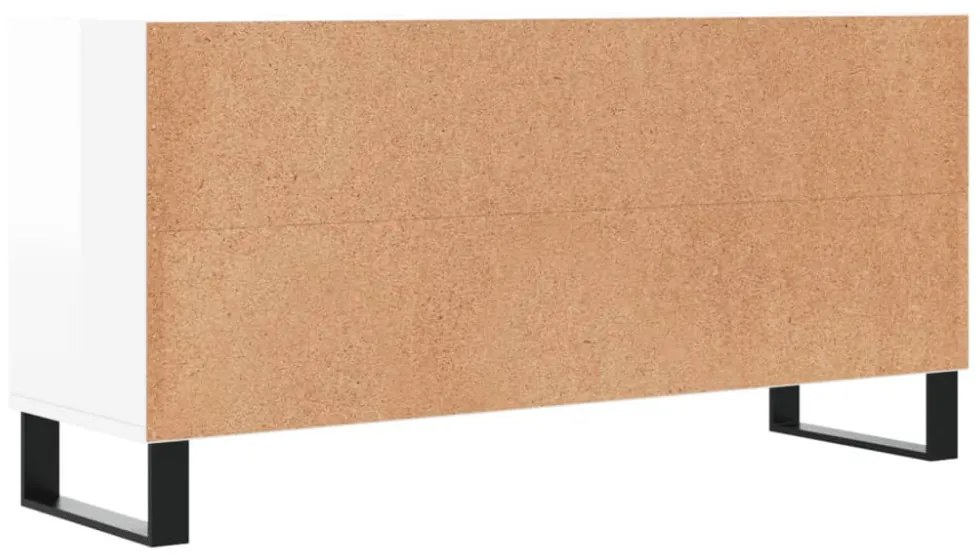 fehér magasfényű szerelt fa TV-szekrény 103,5 x 30 x 50 cm