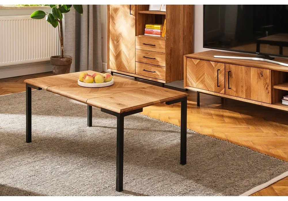 Natúr színű tölgyfa dohányzóasztal 60x80 cm Abies – The Beds