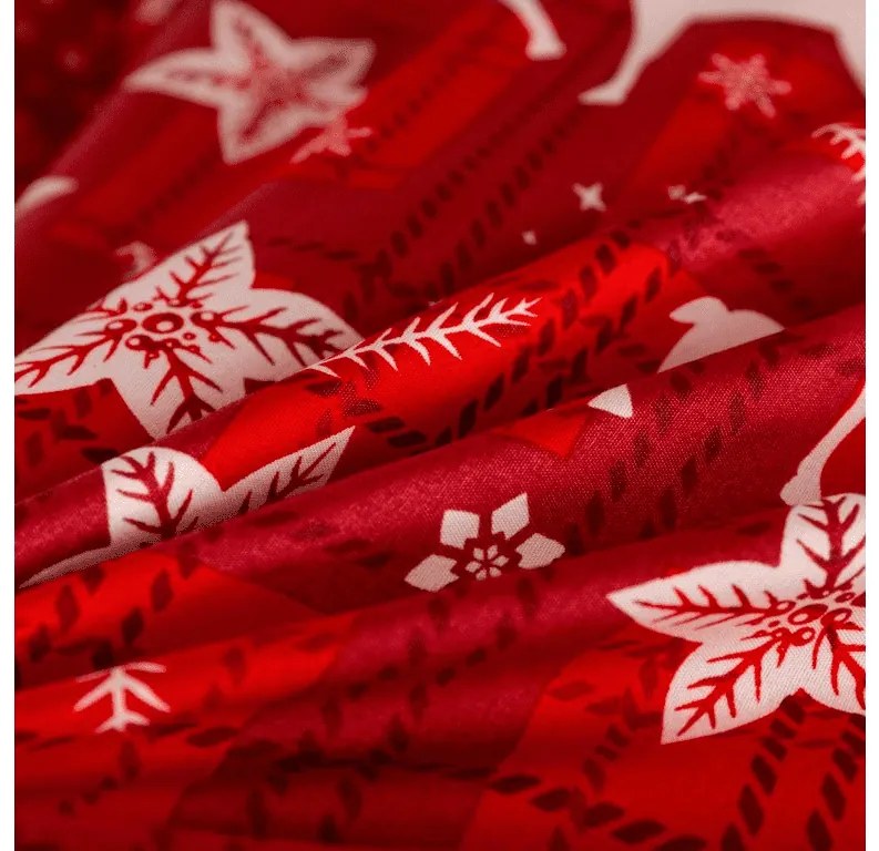 Mikroszálas ágyneműhuzat VELVET CHRISTMAS piros Ágyneműhuzat mérete: 2 db 70 x 90 cm | 200 x 220 cm