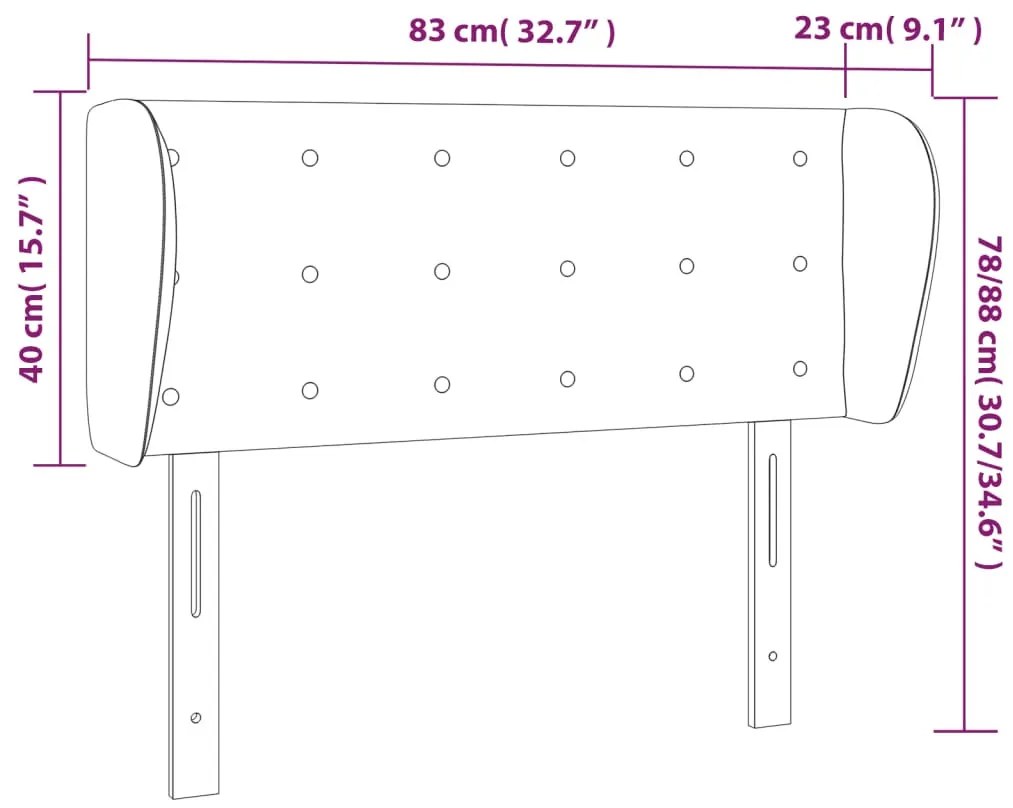 sötétzöld bársony fejtámla szárnyakkal 83x23x78/88 cm