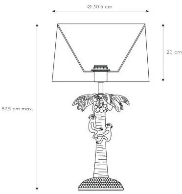 Lucide 10505/81/02 - Asztali lámpa COCONUT 1xE27/60W/230V arany/zöld