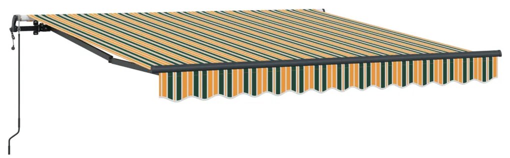 Automatikus Behúzható Napernyő Zöld és Sárga 350x250 cm