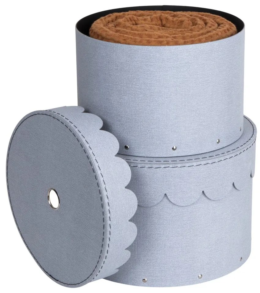 Világosszürke fedeles karton tárolódoboz szett 2 db-os ø 26x17,5 cm Wilma – Bigso Box of Sweden