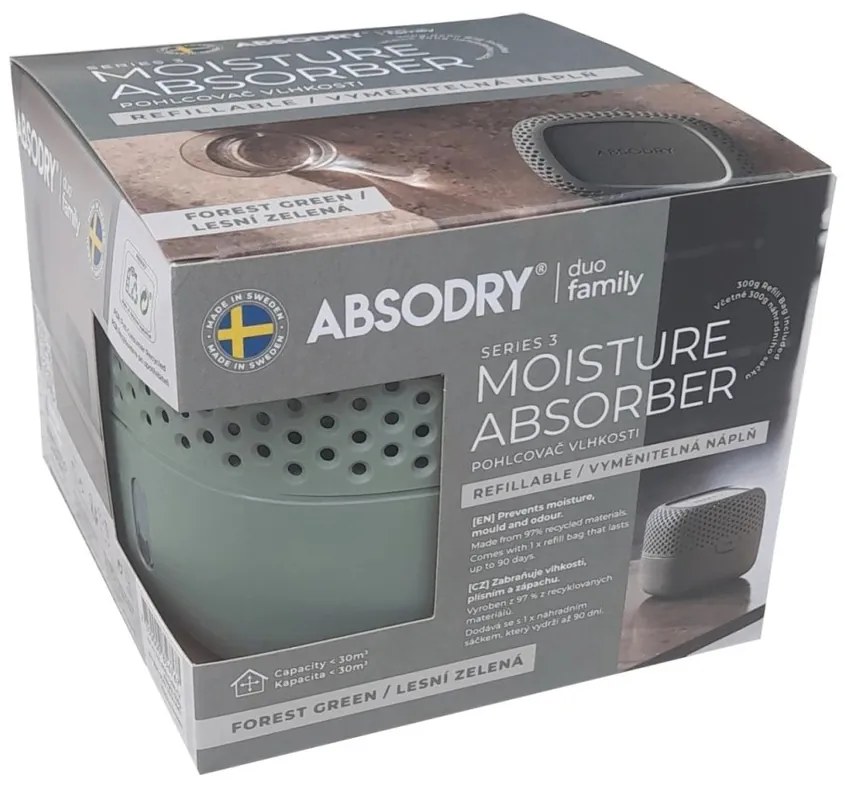Everbrand Absodry Duo Family Bag 3-sorozatúnedvességelnyelő, 30 m3-ig, erdőzöld