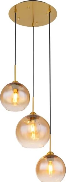 Globo 15788-3H - JAMESSA kábelen függő csillár 3xE27/60W/230V, sárgaréz
