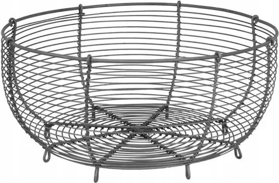 Gyümölcskosár fém, matt szürke