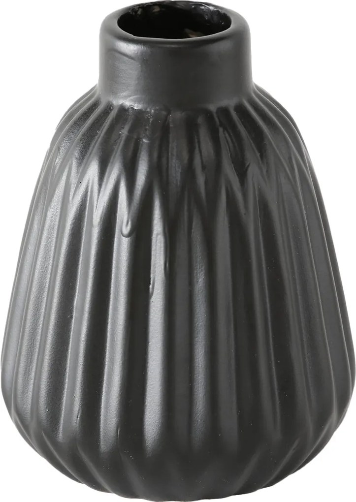 Kerámia Váza Fekete Vízálló Átmérő 9 CM Magasság 12 CM