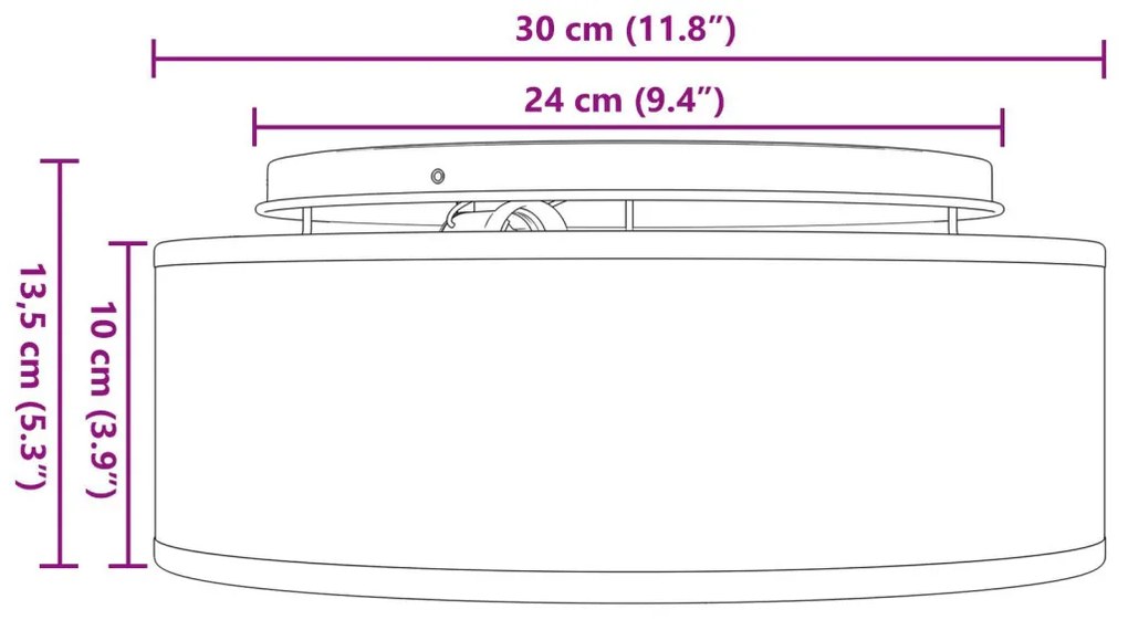 Mennyezeti Lámpák Beépített Taupe 30 cm Szövet E27