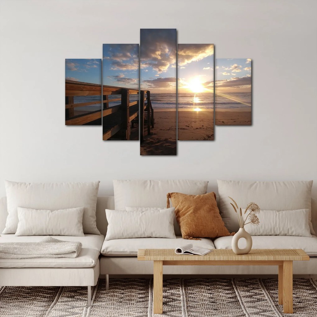 A móló, a strand és a tenger képe (150x105 cm)