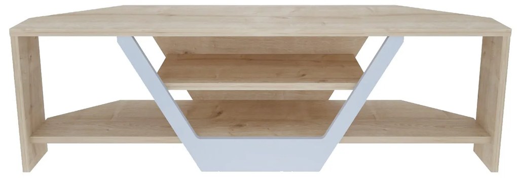 TV szekrény Sares - Oak, White