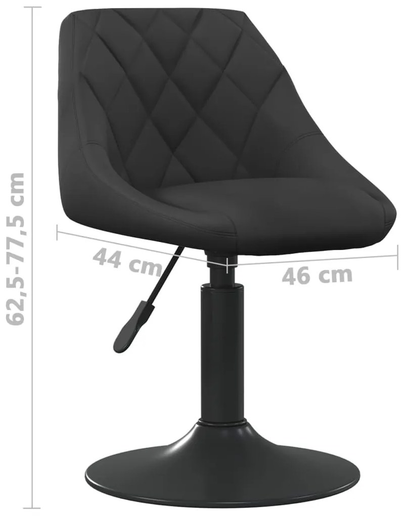 2 db fekete bársony forgó étkezőszék