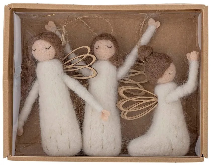 Gyapjú karácsonyfadísz készlet 3 db-os, 13 cm Pavla – Bloomingville