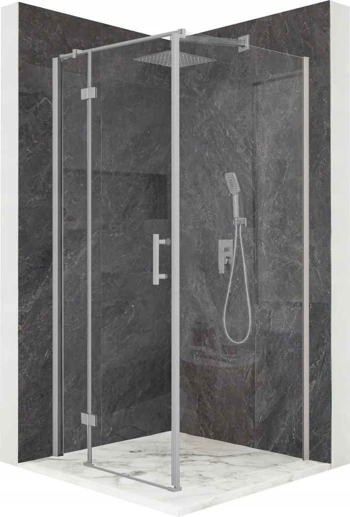 Zuhanykabin 70x70cm billenőajtó króm Esg üveg 6mm bevonat