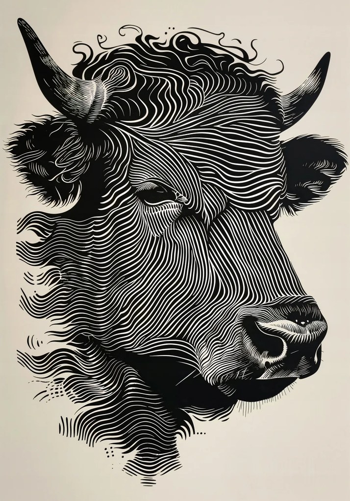 Poszter 70x100cm Bika fényes színekben