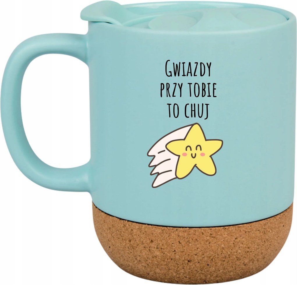 Kék Bögre Parafa Vicces Ajándék Csillag Melletted ****