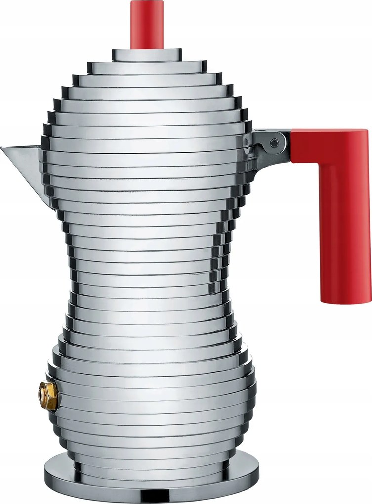 Alessi Pulcina Hagyományos Kávéfőző 150 ml Piros Nyél