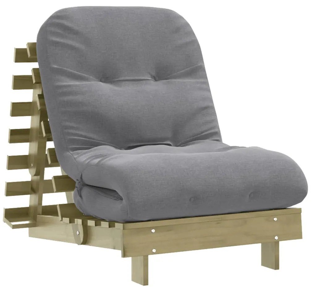 tömör impregnált fenyőfa futon kanapéágy matraccal 70x206x11 cm