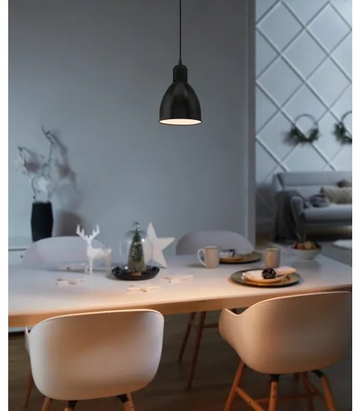 Eglo 55243 - PRIDDY kábeles függőlámpa 1xE27/60W/230V fekete