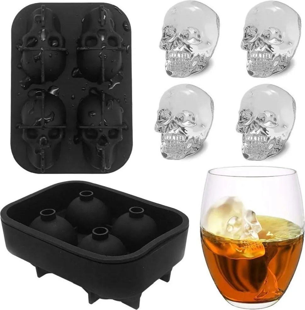 Jégkocka Forma Jégkocka Szilikon Koponya Forma 3D XL