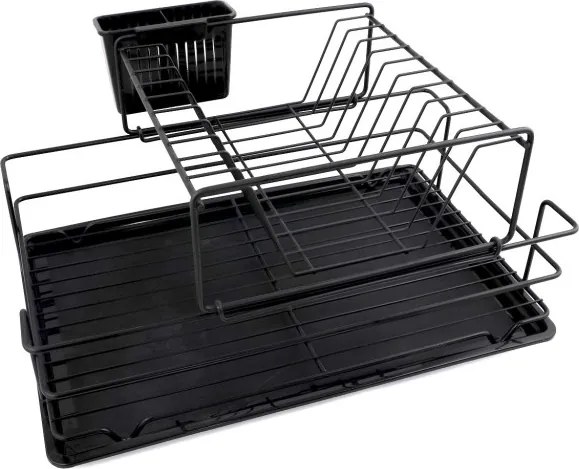 Edényszárító, csepegtető tálca, fekete, 47 x 32 cm