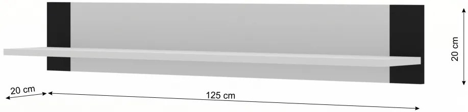 Matt Fehér Akasztós Polc MONDI 125