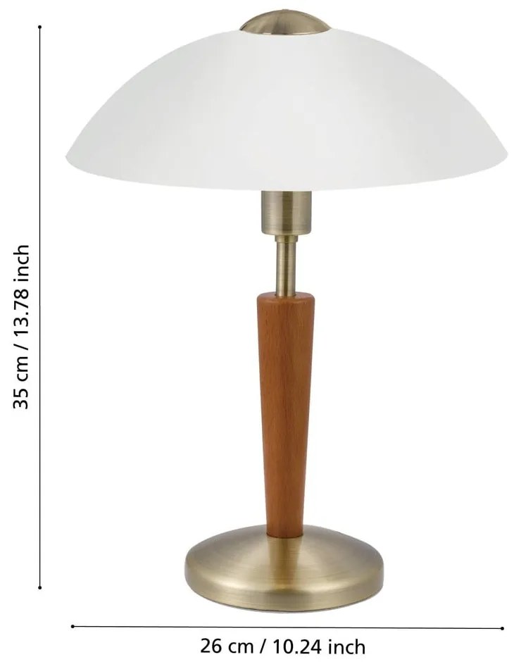 Szürke-barna dimmelhető asztali lámpa üveg búrával (magasság 35 cm) SOLO 1 – EGLO