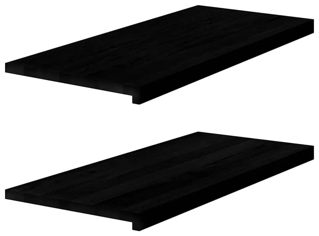 ablakpárkányok 2 db sötétbarna 90x40x2 cm tömör fa tölgyfa