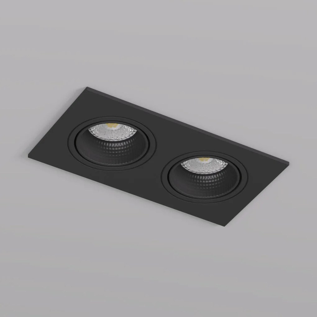 Rodvig series double head recessed ceiling downlight — DK/EU-3072-BK