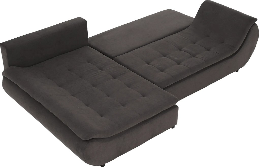 Ülőgarnitúra, szürkésbarna/sárga, szövet, balos, BRATO