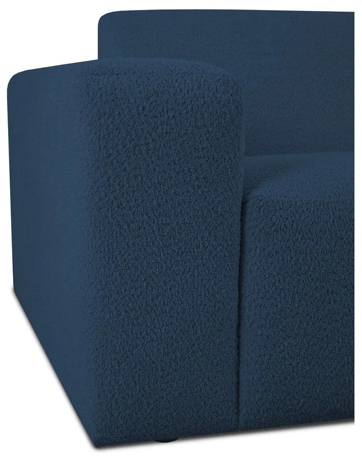 Sötétkék buklé sarokkanapé (U alakú) Roxy – Scandic